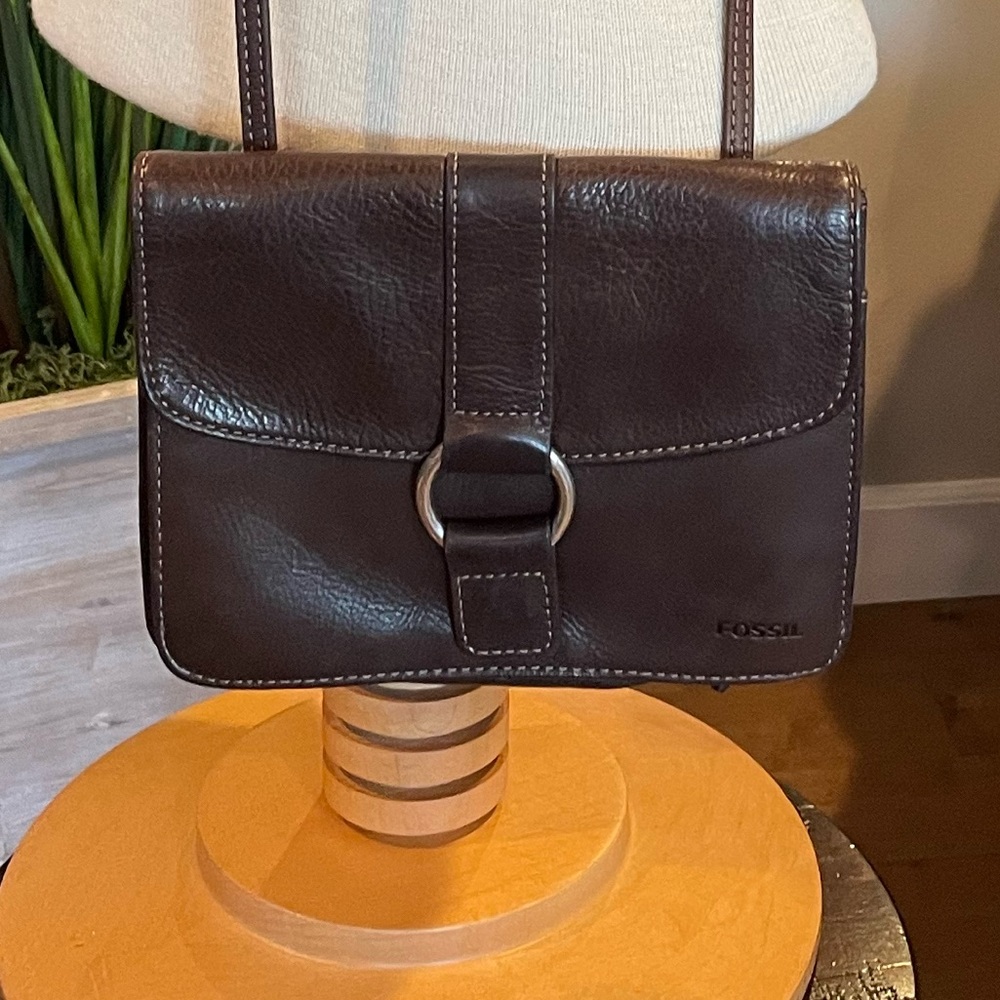 Fossil leather crossbody